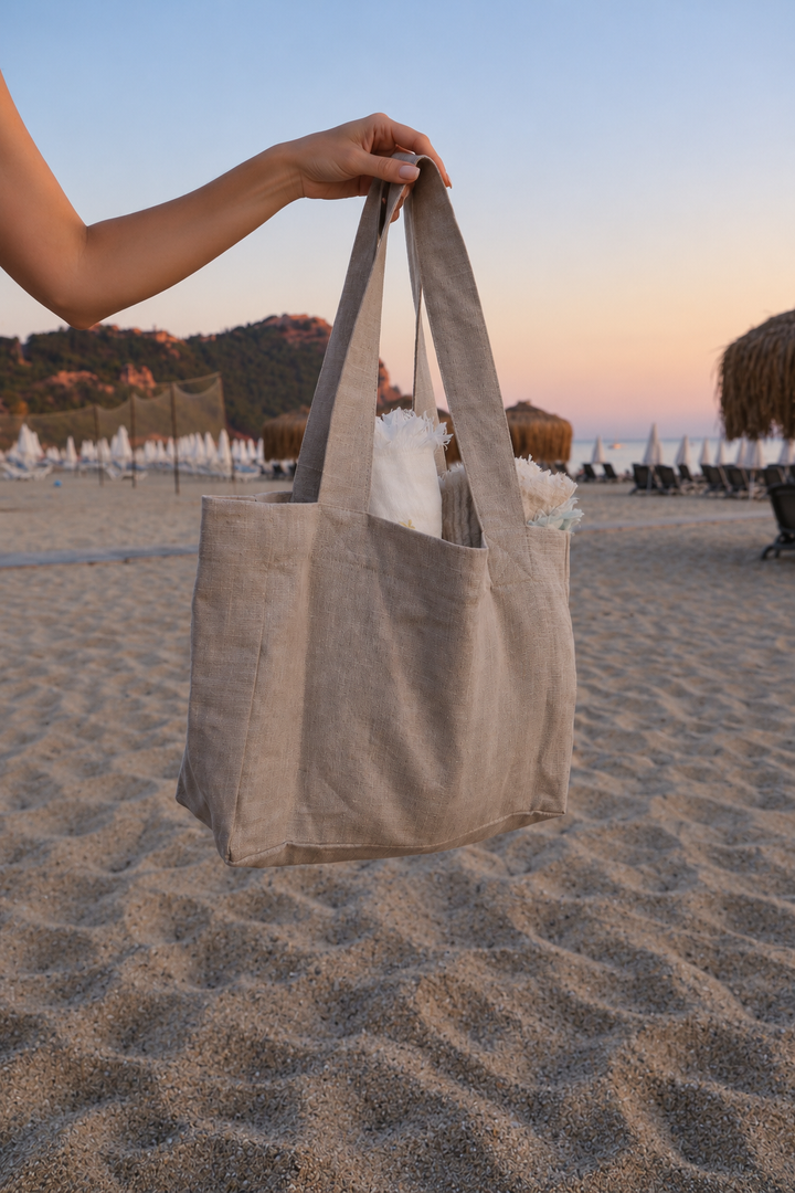 Mare Natural Keten Plaj Çantası