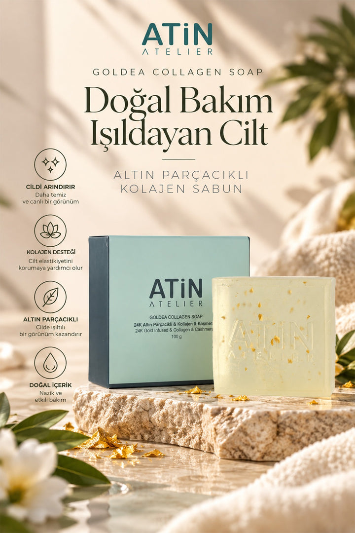 Goldea 24K Altın Parçacıklı Kolajen ve Kaşmeran Sabunu